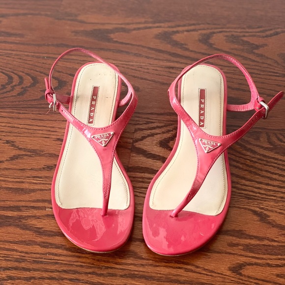 COPY - Prada Pink Patent Wedges - Picture 2 of 8